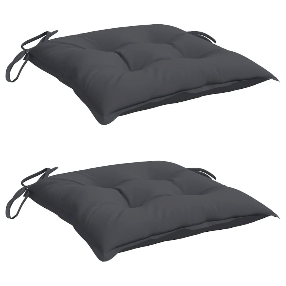 Chair Cushion Set of 2 Anthracite Oxford fabric (100% polyester). Picture 3