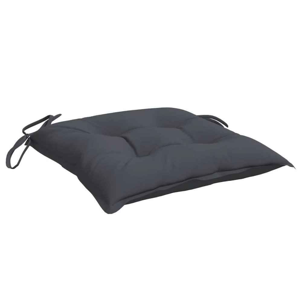 Chair Cushion Set of 2 Anthracite Oxford fabric (100% polyester). Picture 4