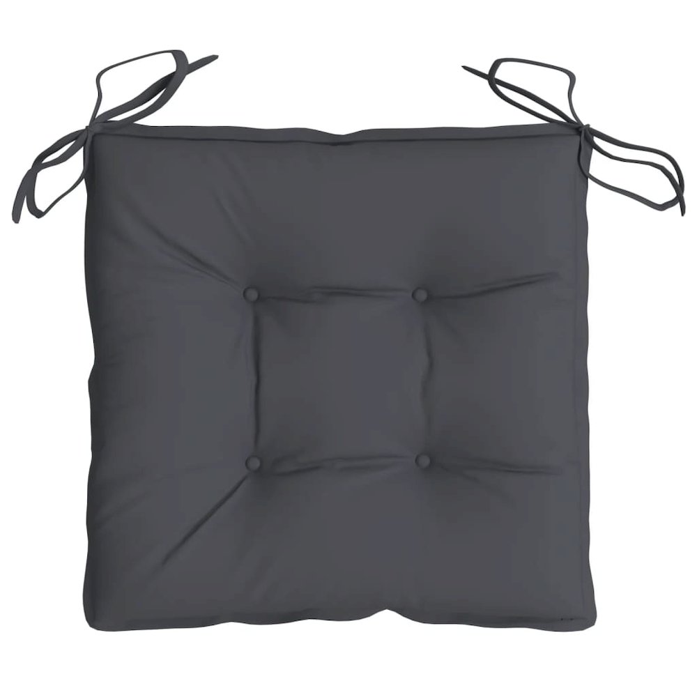 Chair Cushion Set of 2 Anthracite Oxford fabric (100% polyester). Picture 6