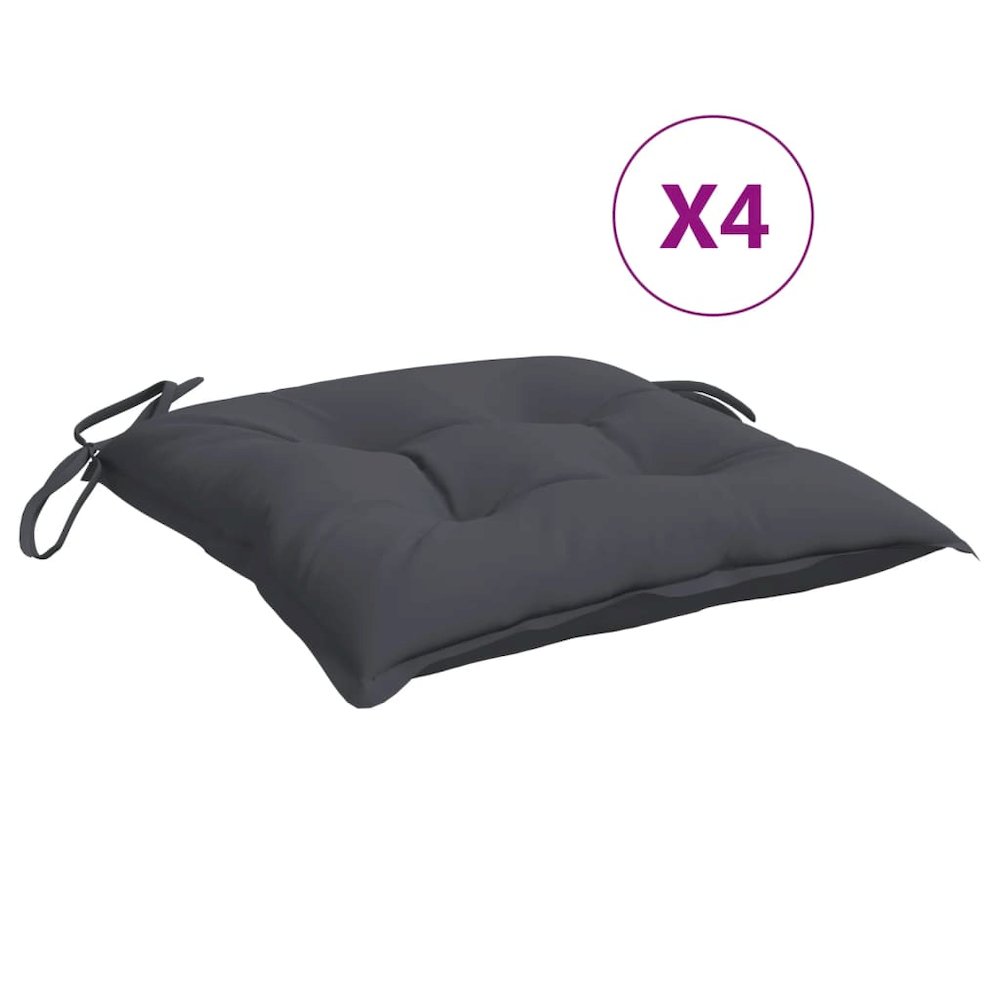 Chair Cushion Set of 4 Charcoal. Picture 2