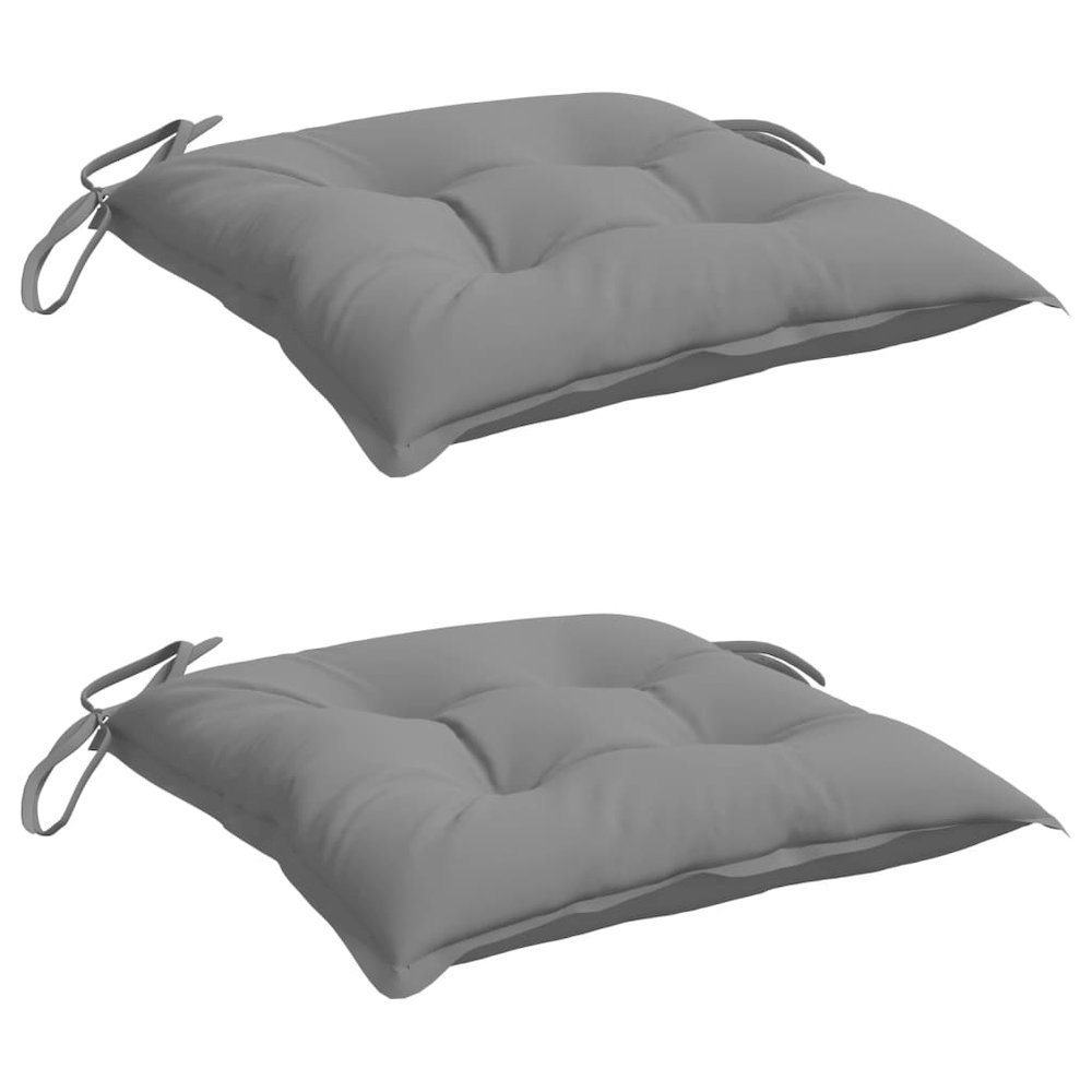 Chair Cushion Set of 2 Grey Oxford fabric (100% polyester). Picture 3