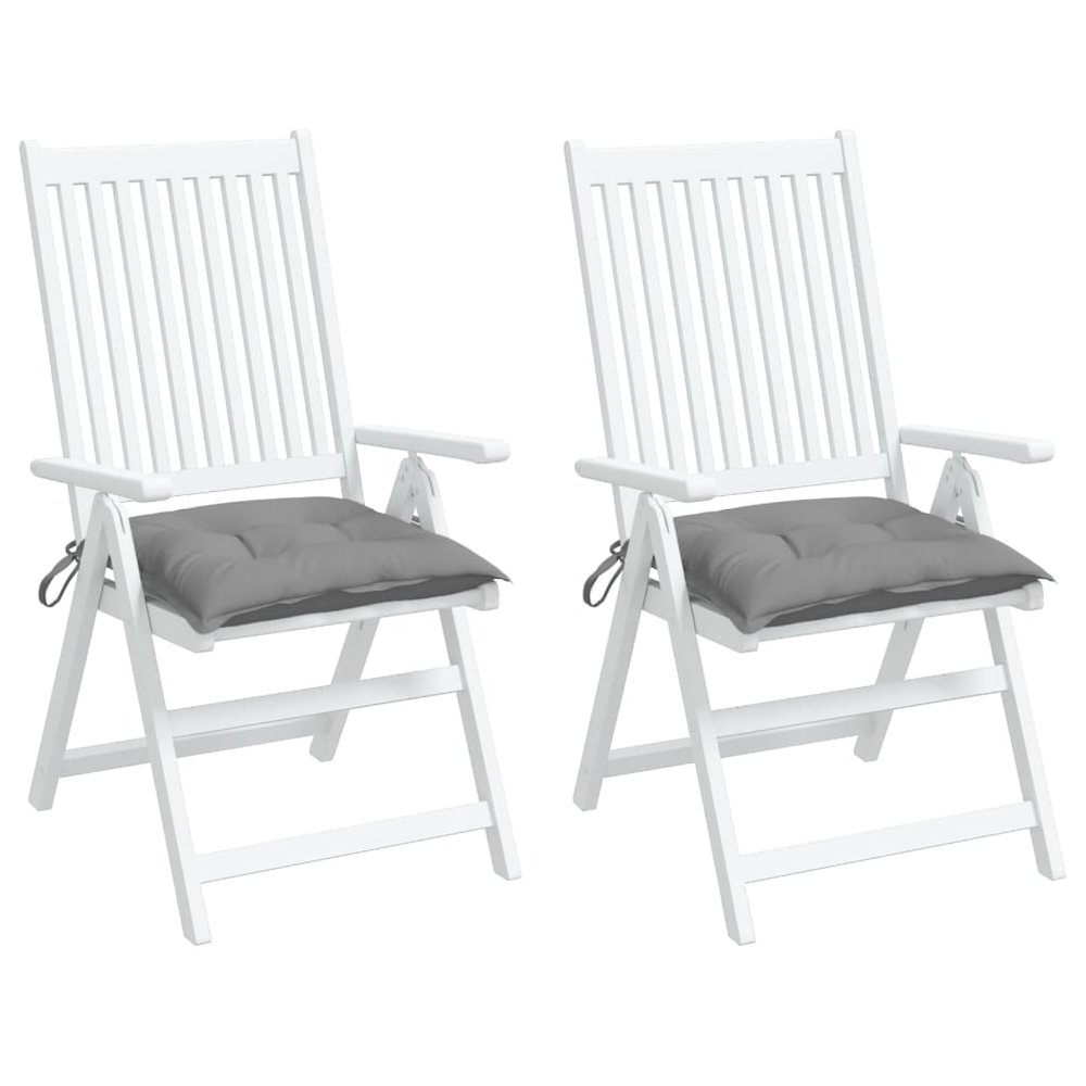 Chair Cushion Set of 2 Grey Oxford fabric (100% polyester). Picture 4