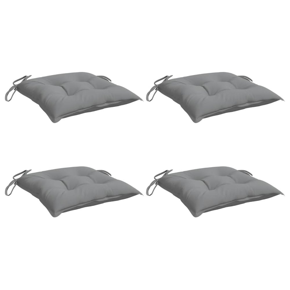 Chair Cushion Set of 4 Grey 100% polyester Large Chair Cushion. Picture 3