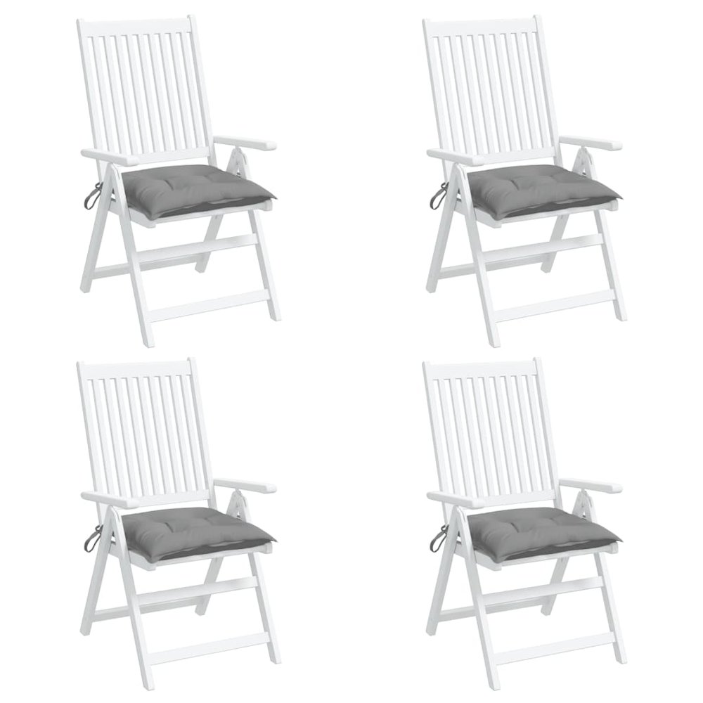 Chair Cushion Set of 4 Grey 100% polyester Large Chair Cushion. Picture 4