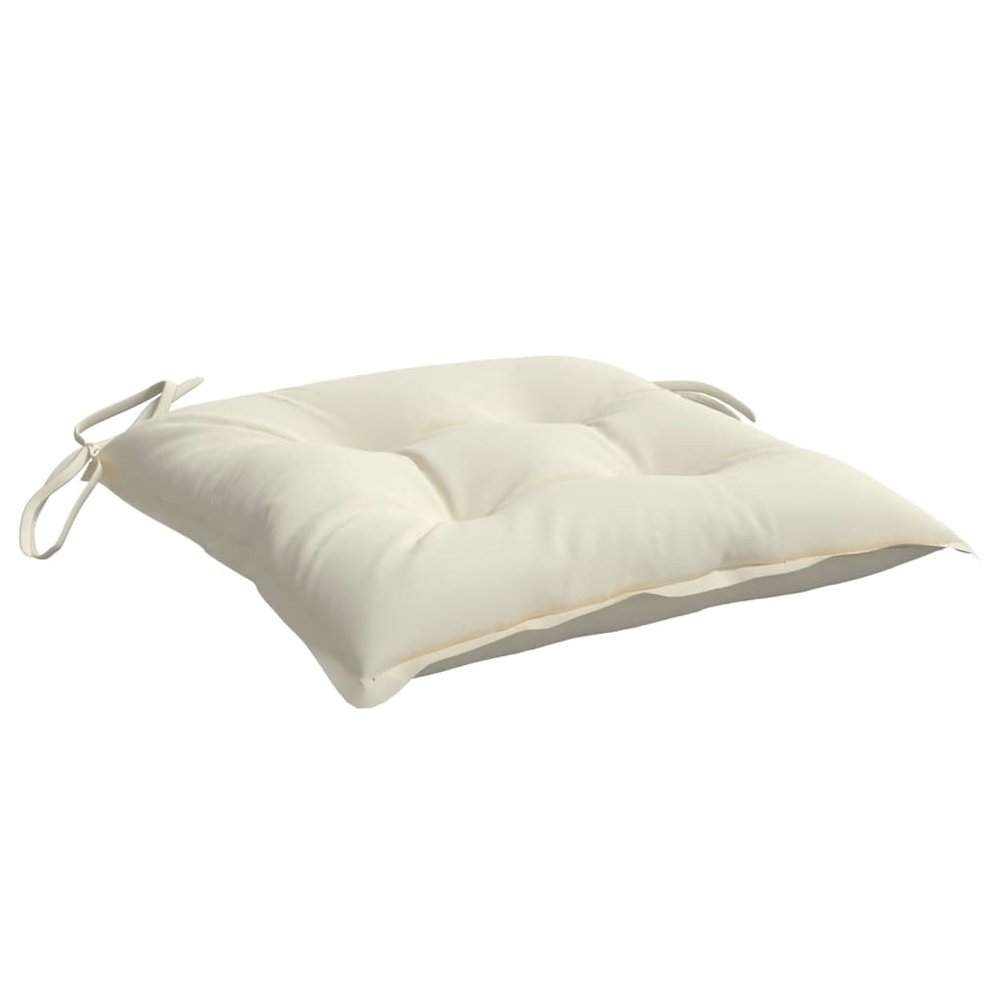 Chair Cushion Set of 2 Cream White Oxford fabric (100% polyester). Picture 5