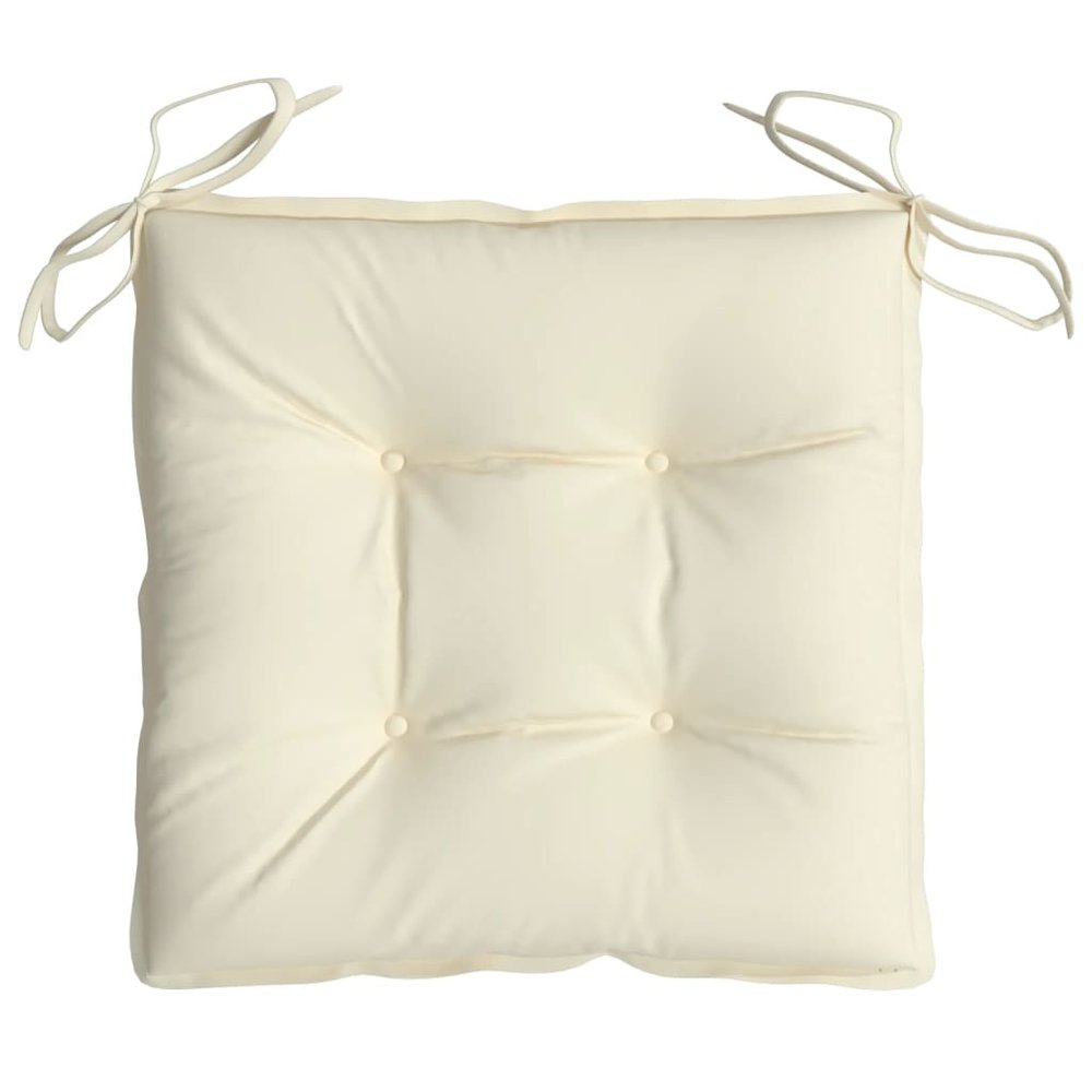 Chair Cushion Set of 2 Cream White Oxford fabric (100% polyester). Picture 6