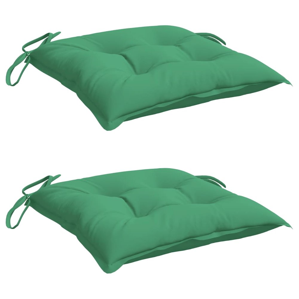 Chair Cushion Set of 2 Green Oxford fabric (100% polyester). Picture 3