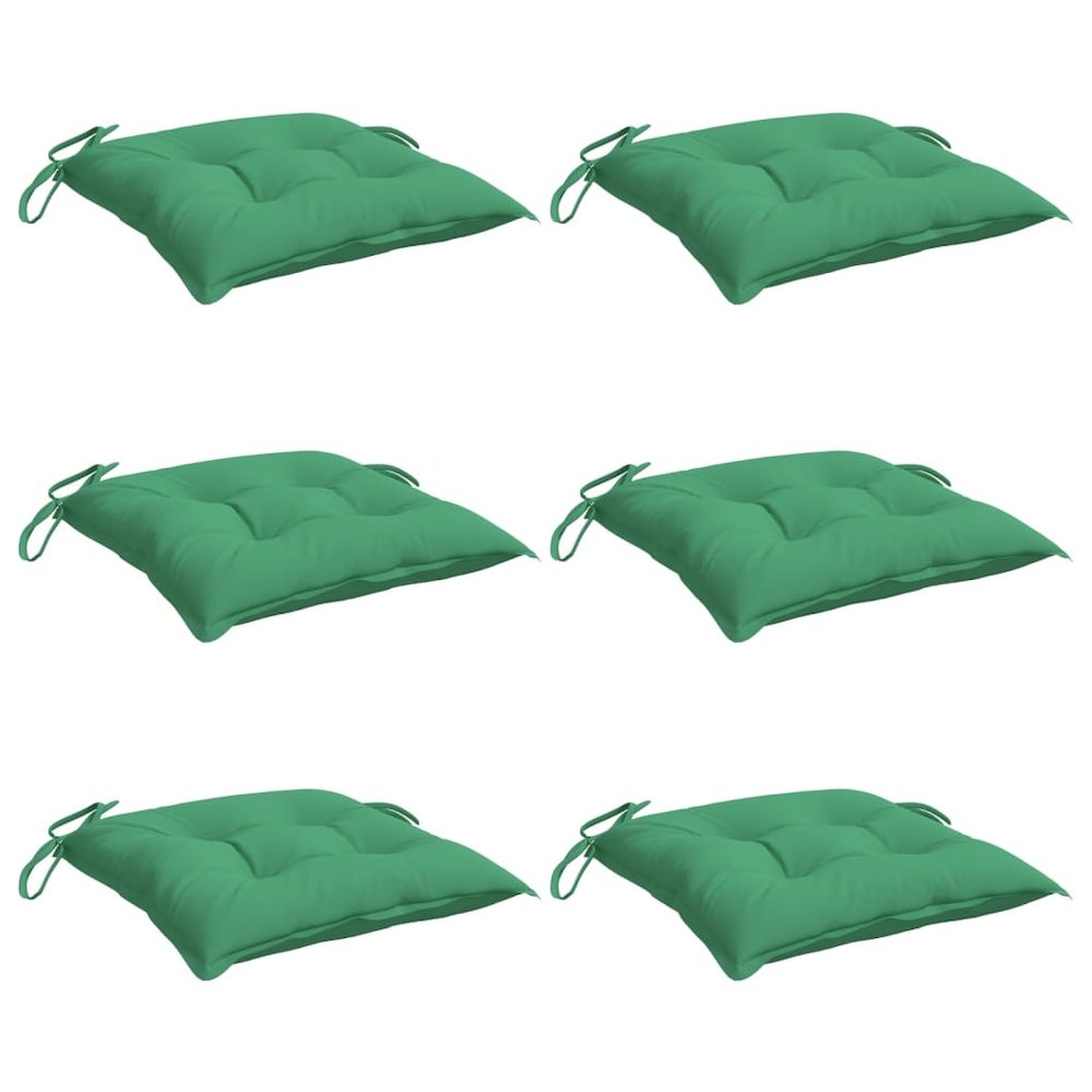 Chair Cushion Set of 6 Green Oxford fabric, PP hollow fiber. Picture 3