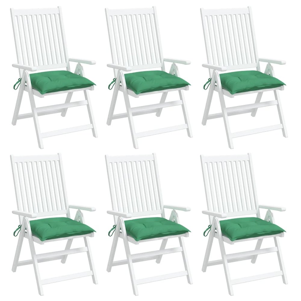 Chair Cushion Set of 6 Green Oxford fabric, PP hollow fiber. Picture 4