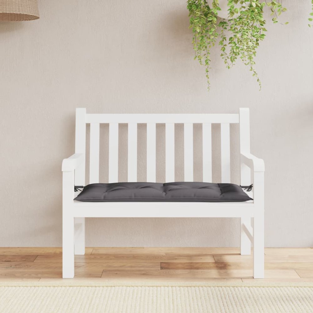 Garden Bench Cushion Anthracite Oxford fabric (100% polyester). Picture 1
