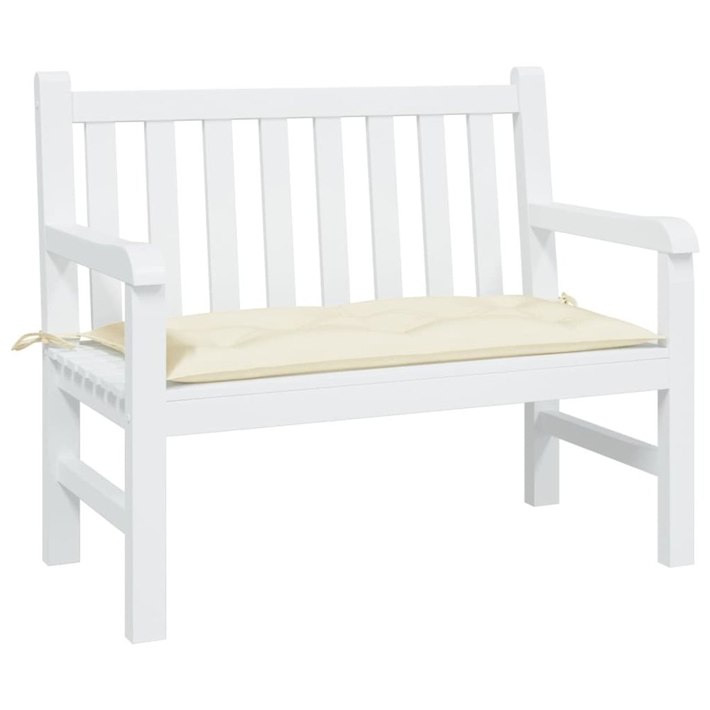 Garden Bench Cushion Cream White Oxford fabric (100% polyester). Picture 3