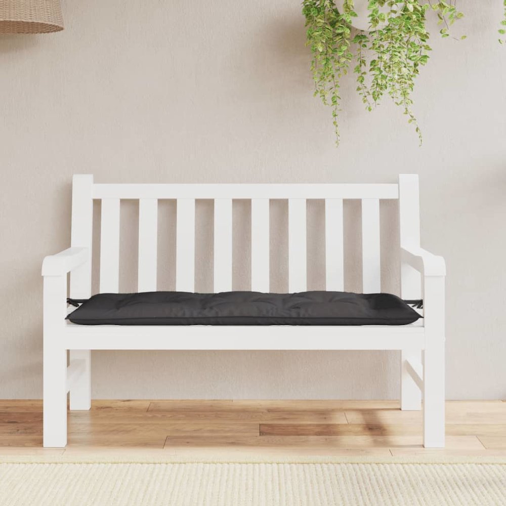 Garden Bench Cushion Anthracite Oxford fabric (100% polyester). Picture 1