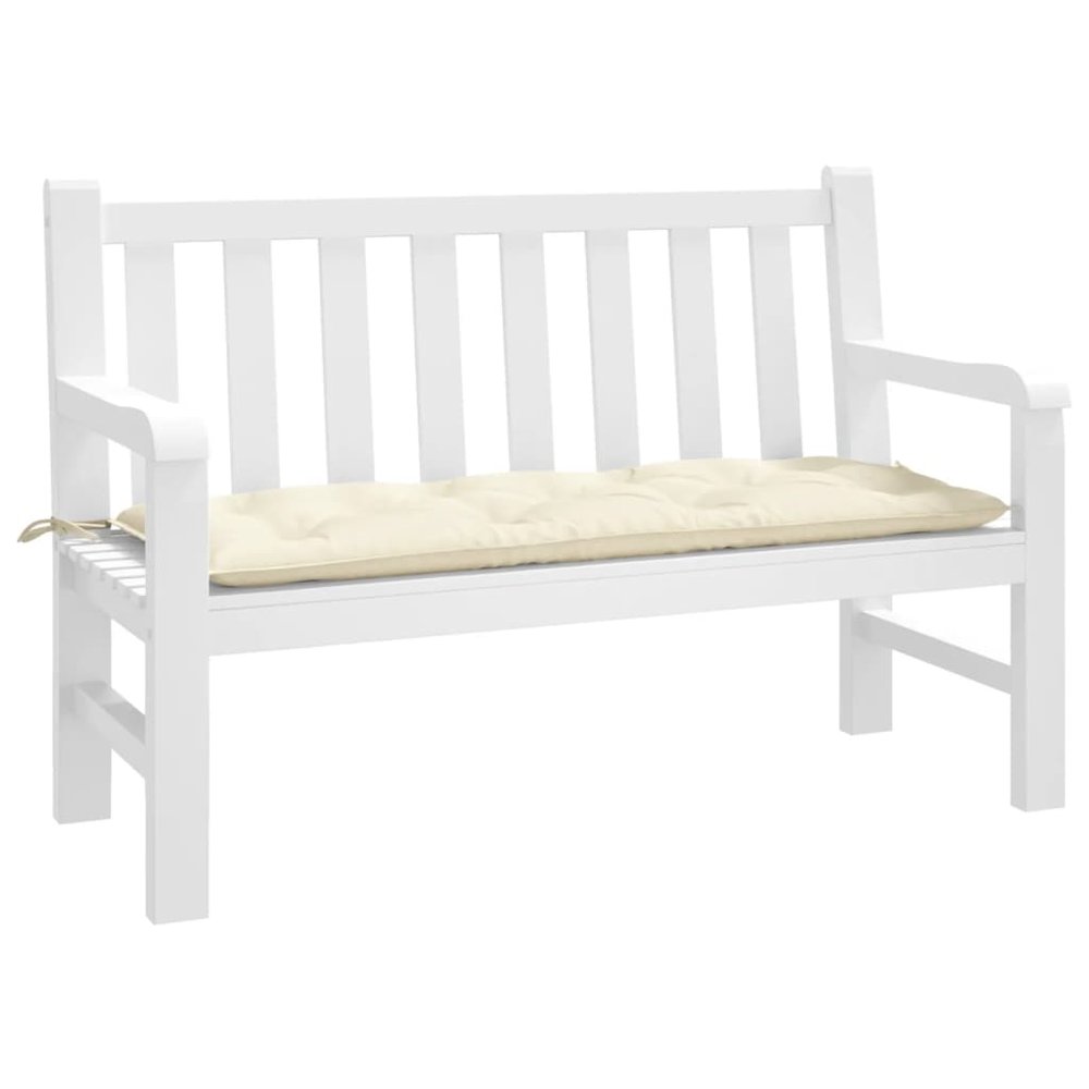 Garden Bench Cushion Cream White Oxford fabric (100% polyester). Picture 3