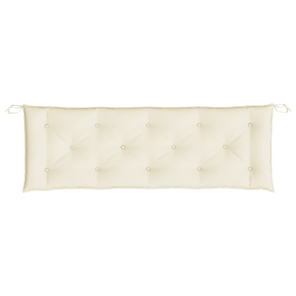 Garden Bench Cushion Cream White Oxford Fabric (100% Polyester). Picture 4