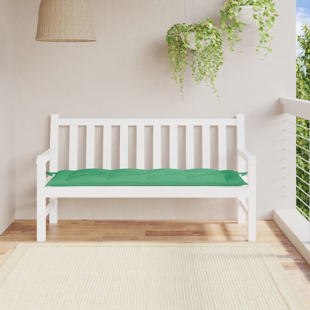 Garden Bench Cushion Green Oxford Fabric (100% polyester). Picture 1