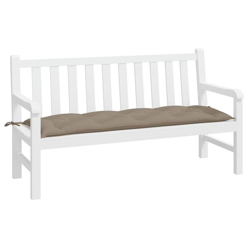 Garden Bench Cushion Taupe Oxford fabric 59.1x19.7x2.8 in. Picture 3
