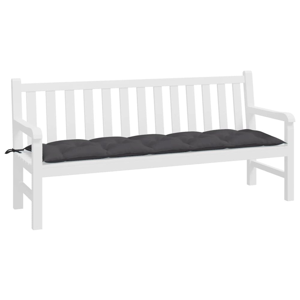 Garden Bench Cushion Anthracite Oxford fabric (100% polyester). Picture 3