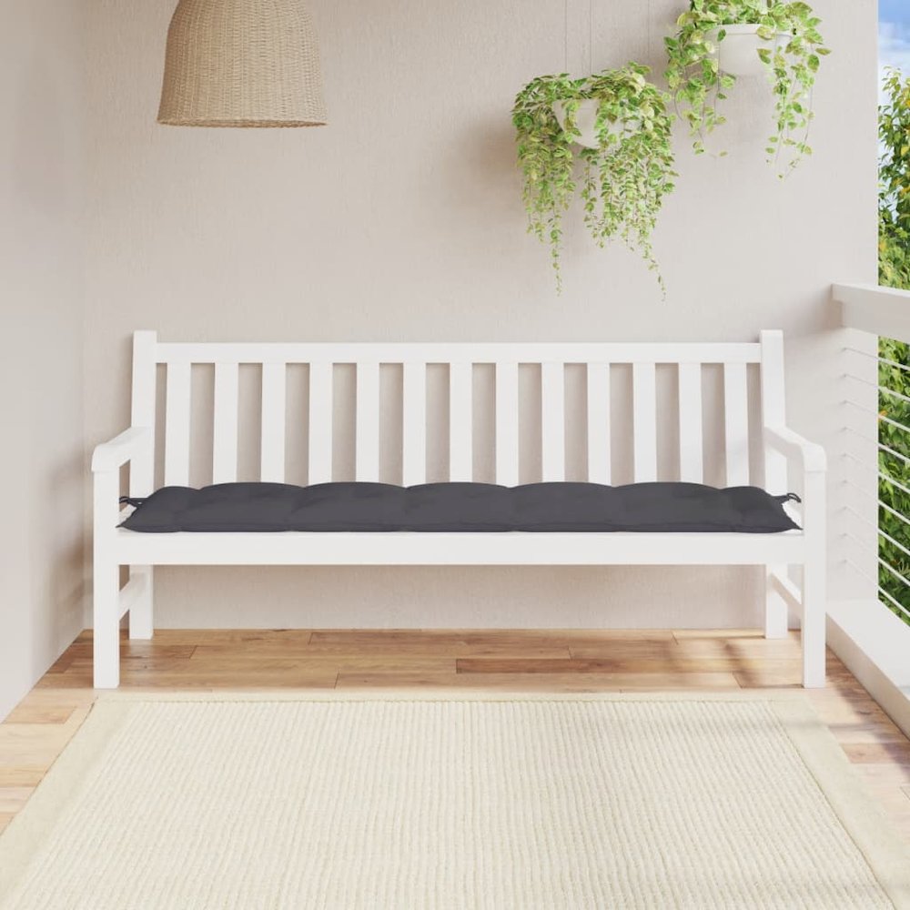 Garden Bench Cushion Anthracite Oxford fabric (100% polyester). Picture 1