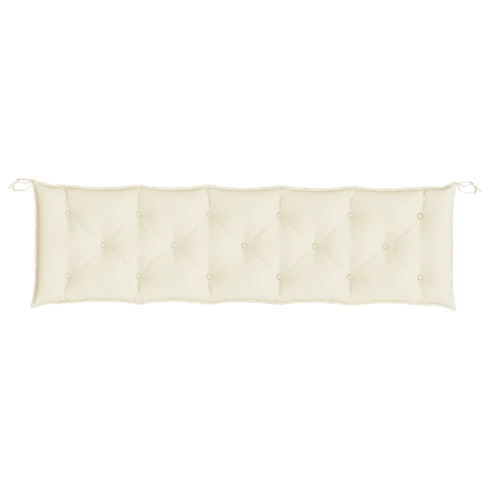 Garden Bench Cushion Cream White Oxford fabric (100% polyester). Picture 4
