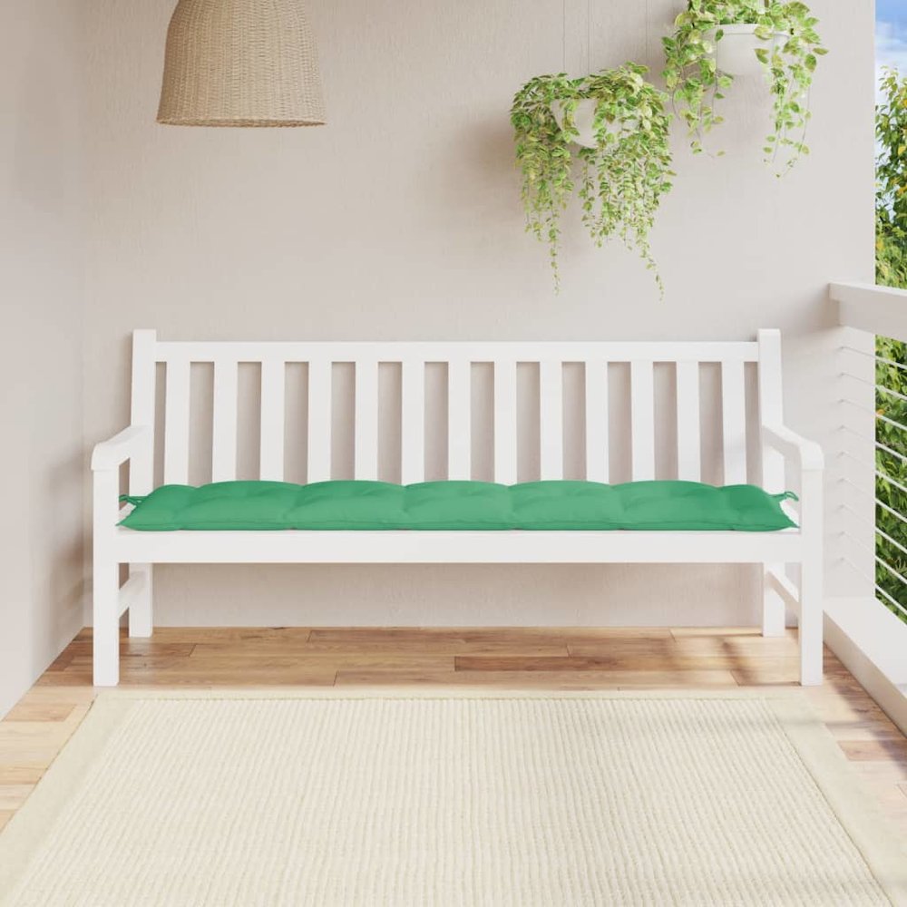 Garden Bench Cushion Green Oxford fabric (100% polyester). Picture 1