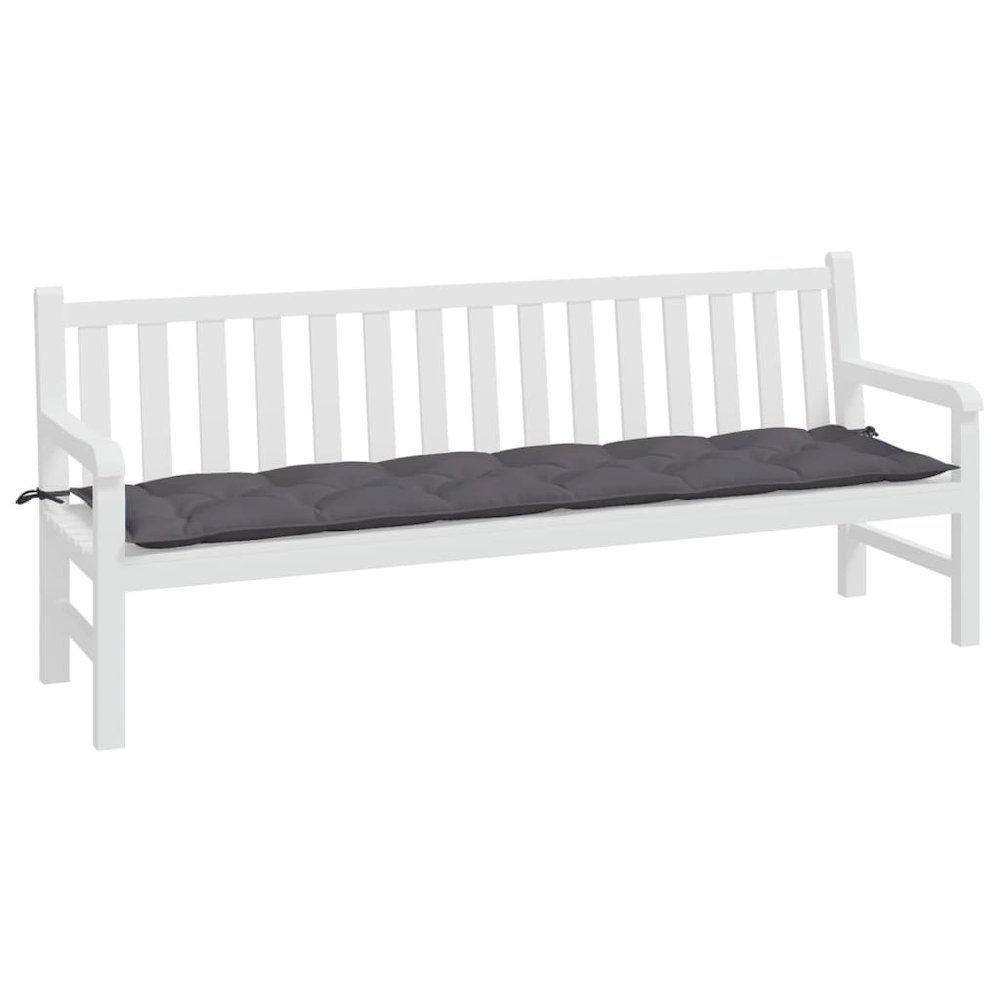 Garden Bench Cushion Anthracite Oxford fabric (100% polyester). Picture 3