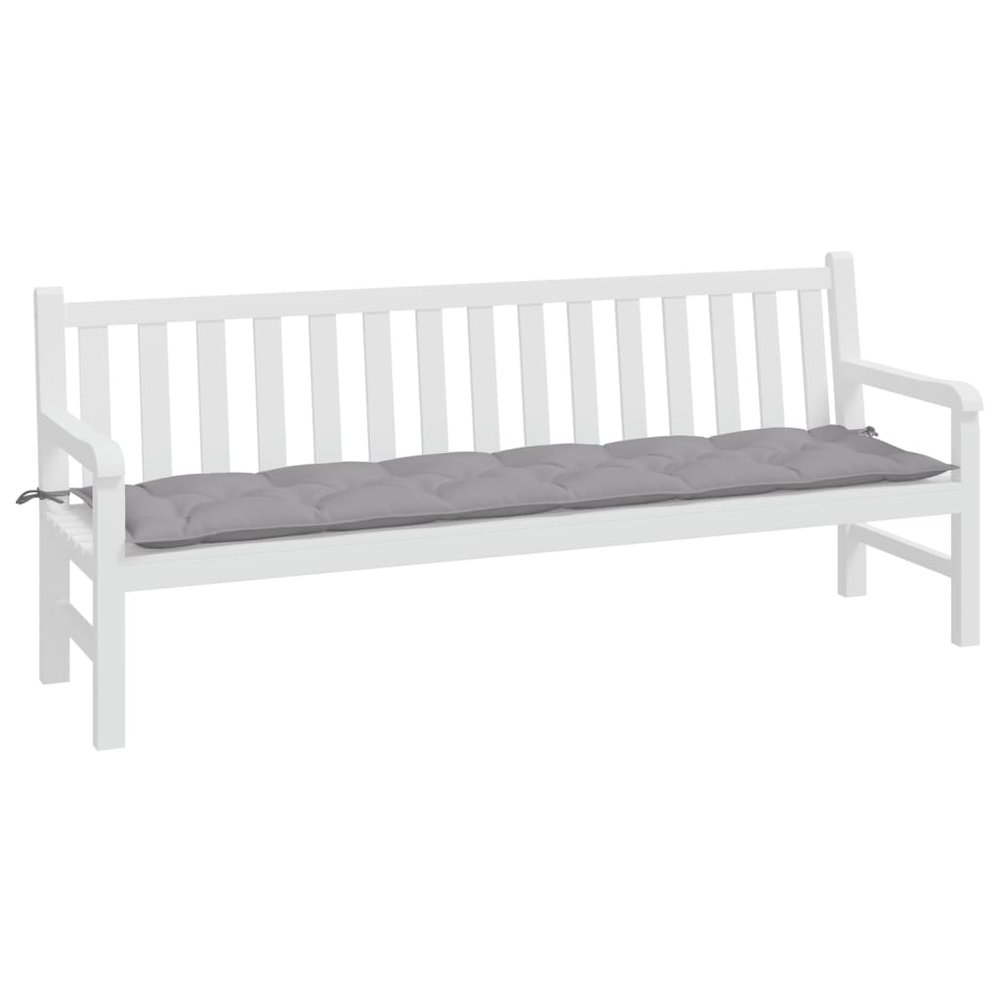 Garden Bench Cushion Gray Oxford fabric (100% polyester). Picture 3