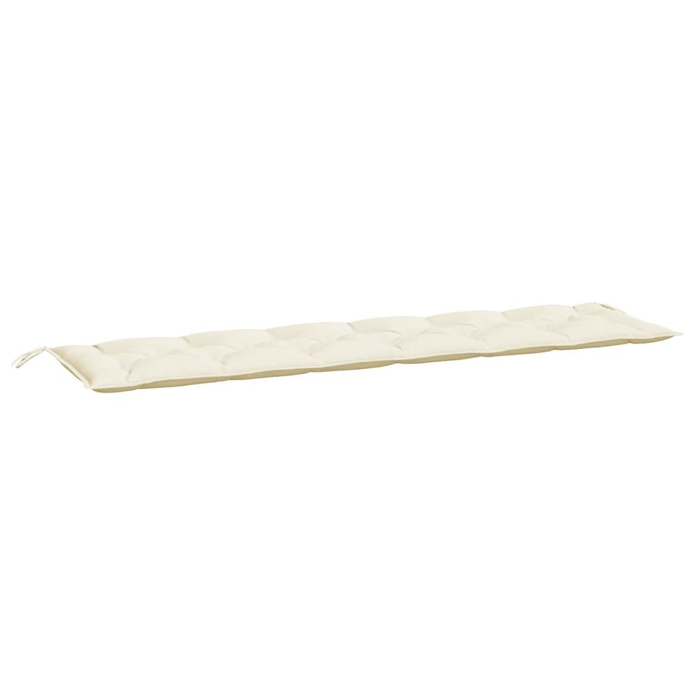 Garden Bench Cushion Cream White Oxford Fabric (100% Polyester). Picture 2