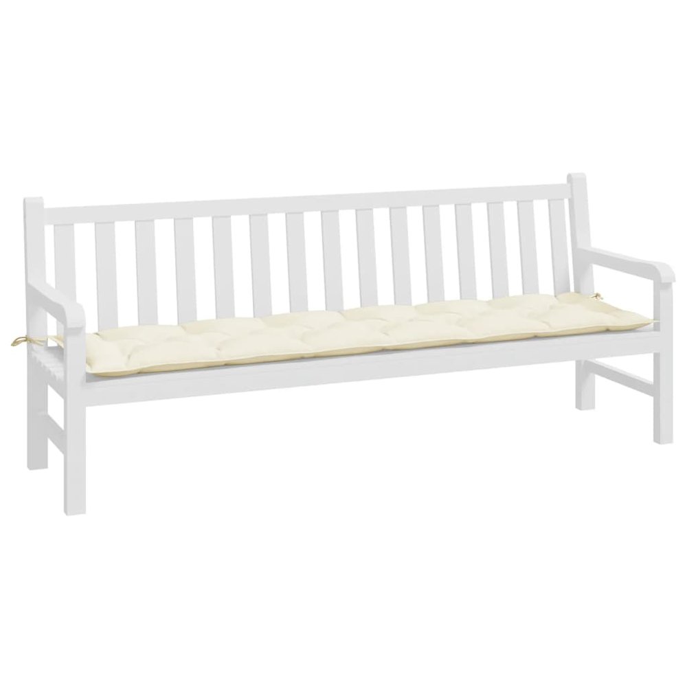 Garden Bench Cushion Cream White Oxford Fabric (100% Polyester). Picture 3