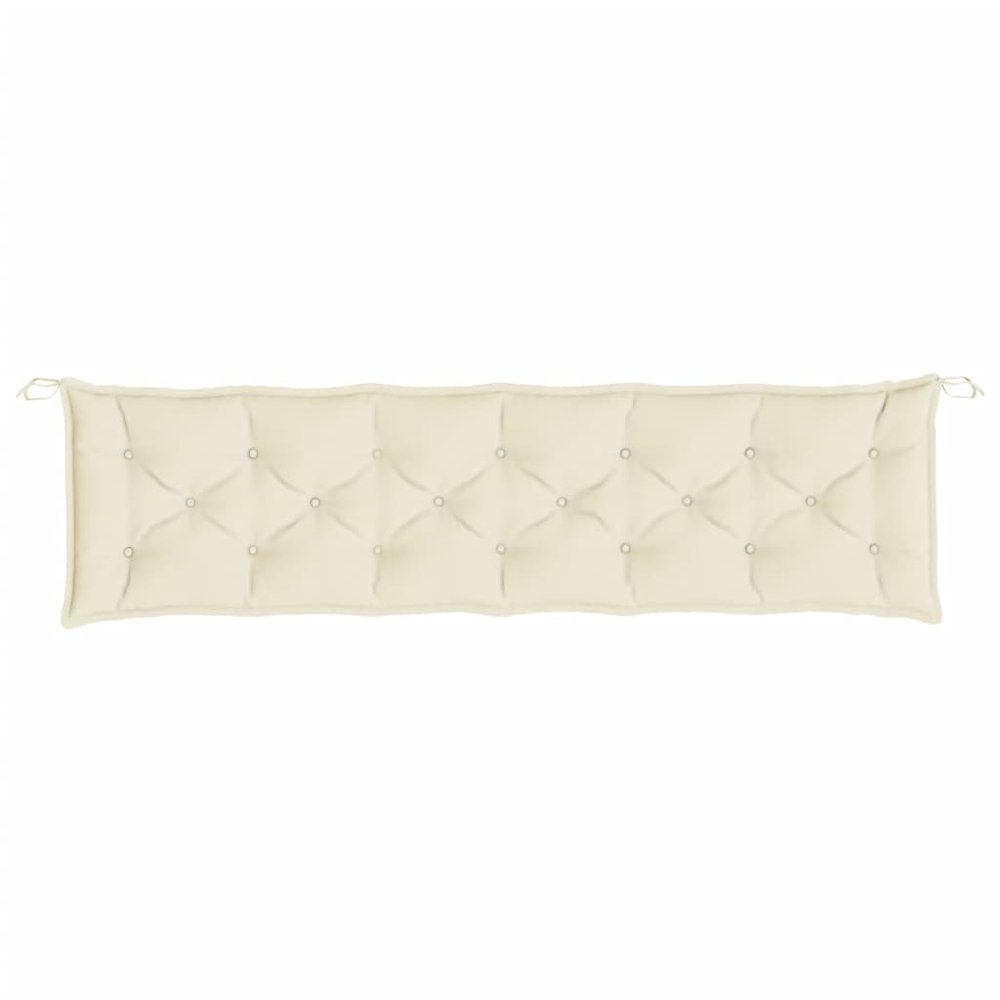 Garden Bench Cushion Cream White Oxford Fabric (100% Polyester). Picture 4