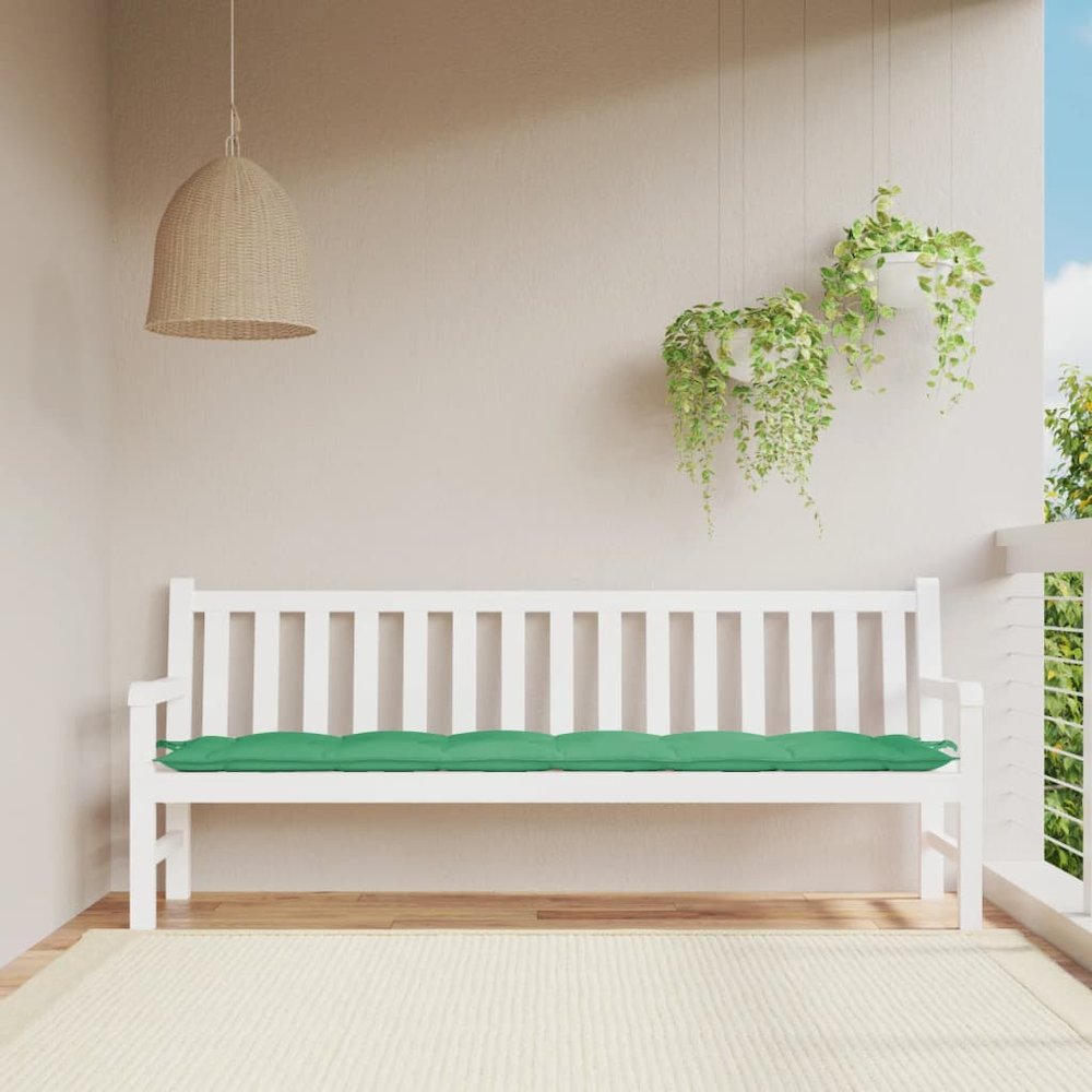Garden Bench Cushion Green Oxford fabric 78.7" x 19.7" x 2.8. Picture 1