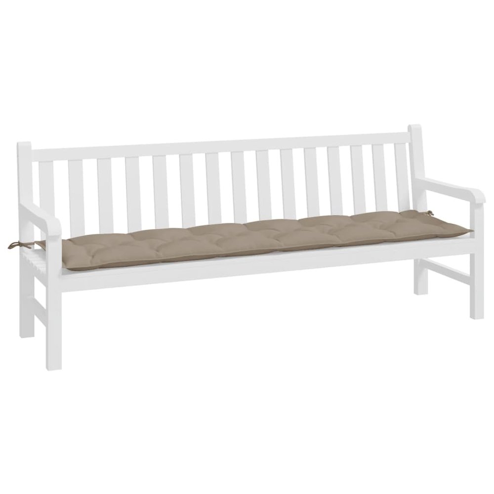 Garden Bench Cushion Taupe Oxford fabric with hollow fiber filling. Picture 3