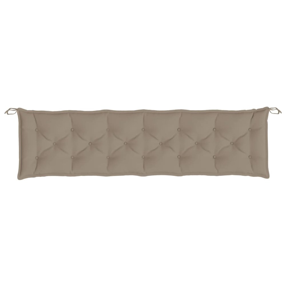 Garden Bench Cushion Taupe Oxford fabric with hollow fiber filling. Picture 4