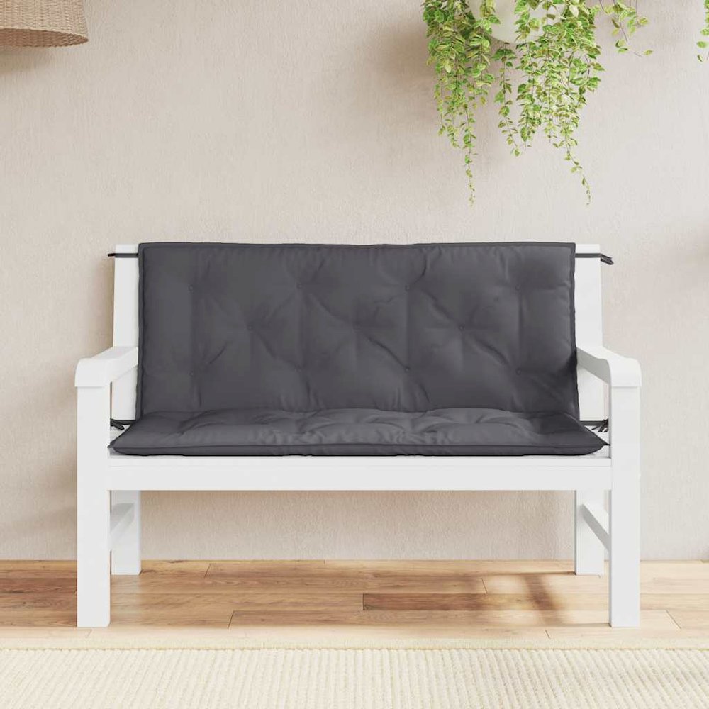 Garden Bench Cushion Set of 2 Anthracite. Picture 3
