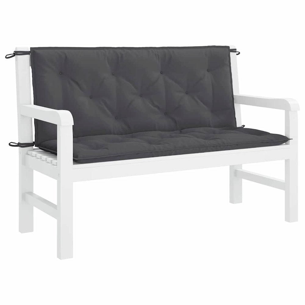 Garden Bench Cushion Set of 2 Anthracite. Picture 5