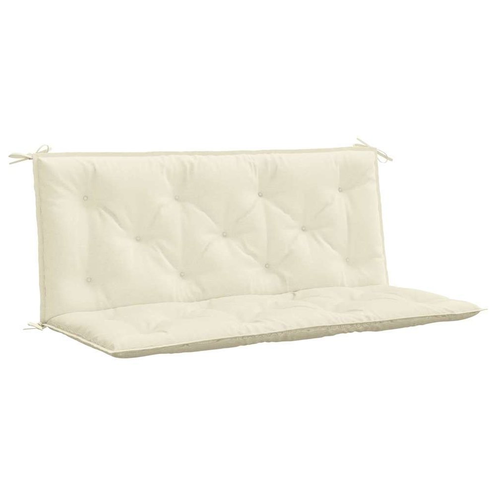 Garden Bench Cushion Set of 2 Cream White. Picture 1