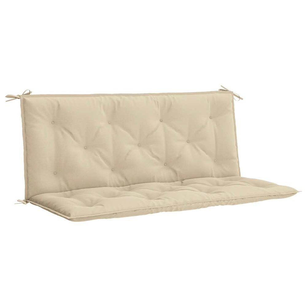 Garden Bench Cushion Set of 2 Beige Oxford fabric (100% polyester). Picture 1