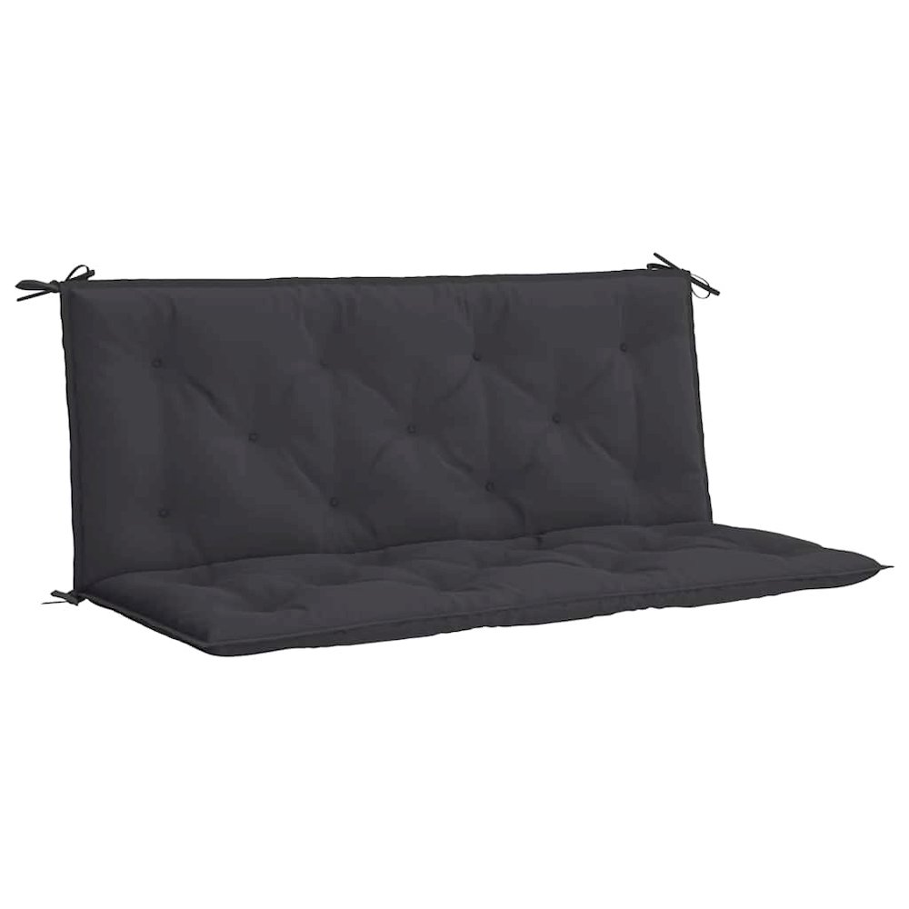 Garden Bench Cushion Set of 2 Black Oxford Fabric, 100% Polyester. Picture 1