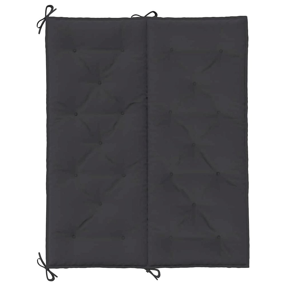 Garden Bench Cushion Set of 2 Black Oxford Fabric, 100% Polyester. Picture 7