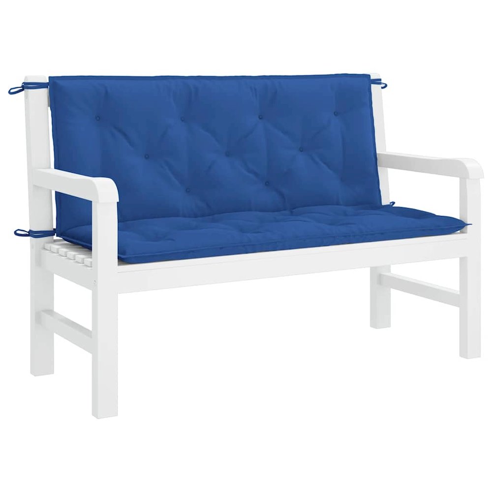 Garden Bench Cushion Set of 2 Blue Oxford fabric (100% polyester). Picture 5