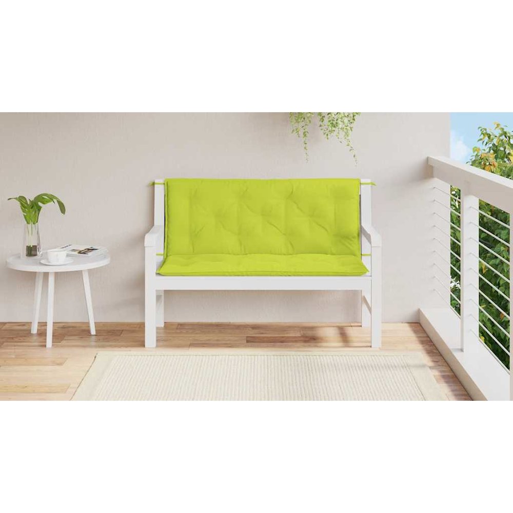 Garden Bench Cushion Set of 2 Bright Green. Picture 3