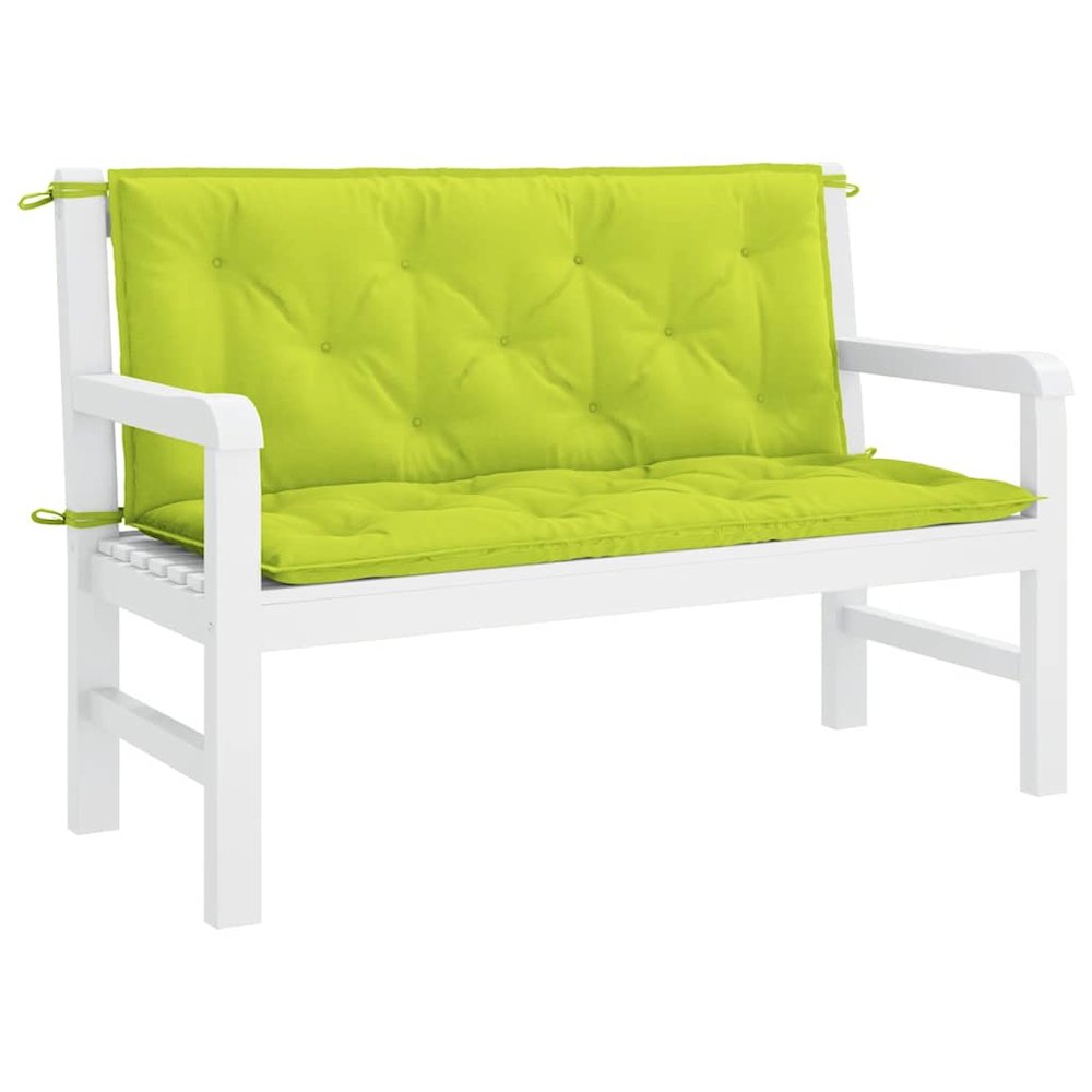 Garden Bench Cushion Set of 2 Bright Green. Picture 5