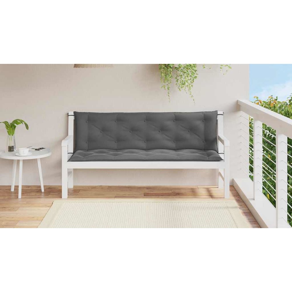 Garden Bench Cushion Set of 2 Anthracite. Picture 3