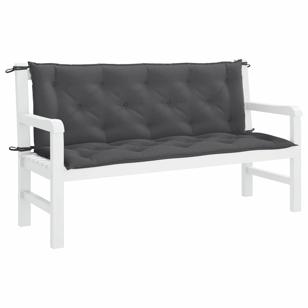 Garden Bench Cushion Set of 2 Anthracite. Picture 5