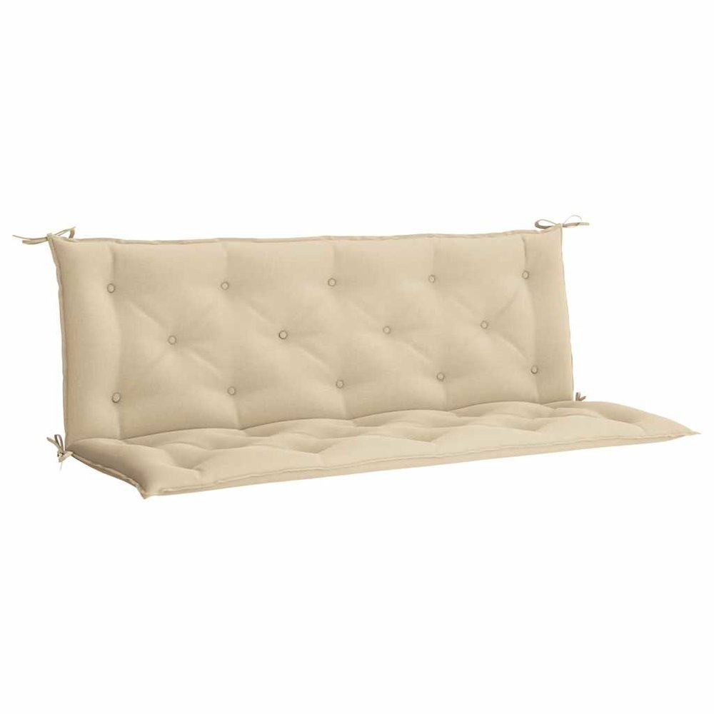 Garden Bench Cushion Set of 2 Beige Oxford fabric (100% polyester). Picture 1