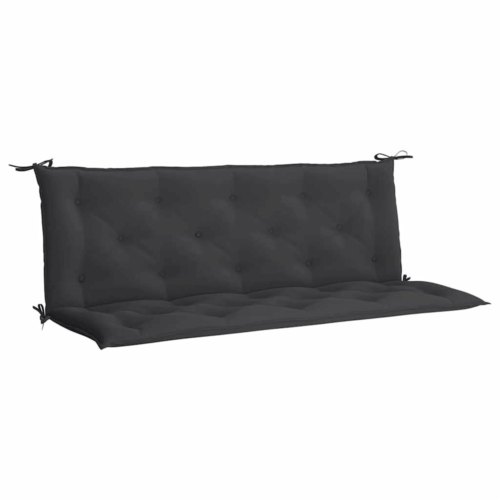 Garden Bench Cushion Set of 2 Black Oxford fabric (100% polyester). Picture 1