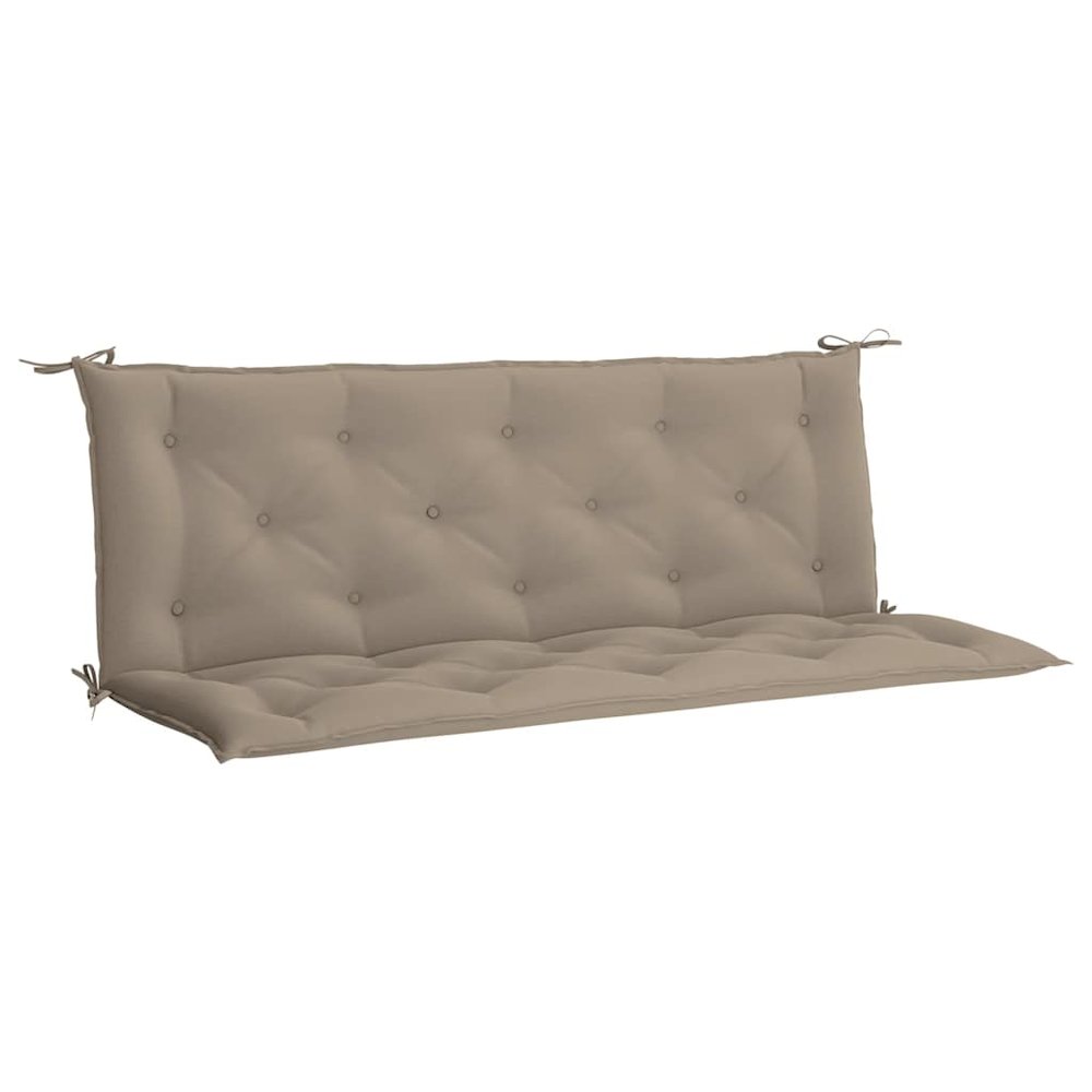 Garden Bench Cushion Set of 2 Taupe Oxford Fabric (100% polyester). Picture 1