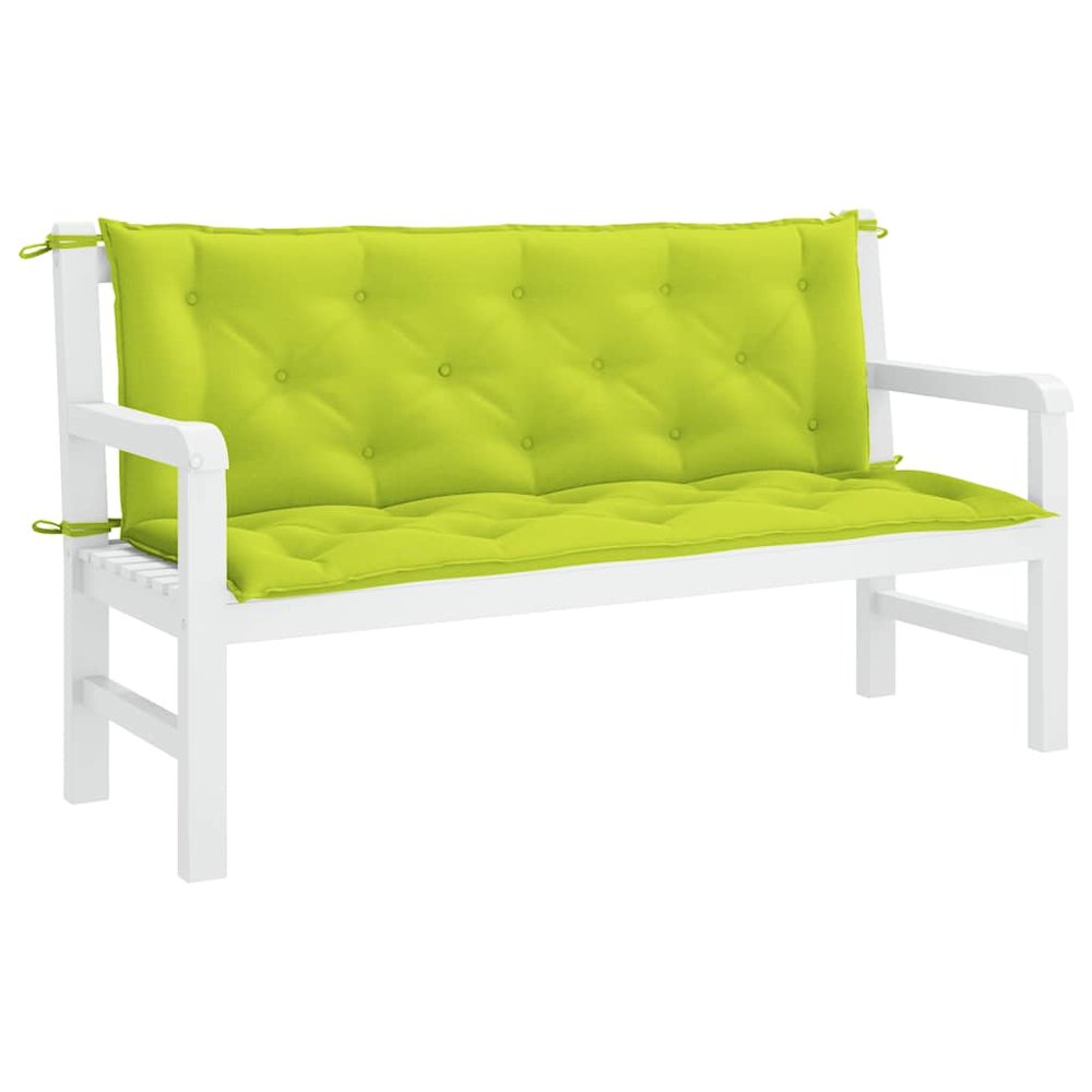 Garden Bench Cushion Set of 2 Bright green. Picture 5