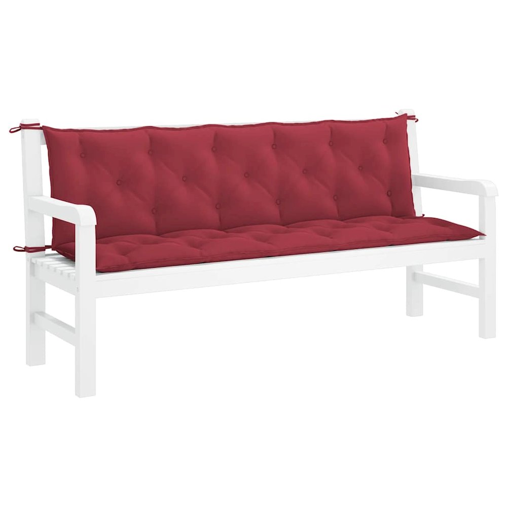 Garden Bench Cushion Set of 2 Wine red Oxford fabric, Hollow fiber. Picture 2