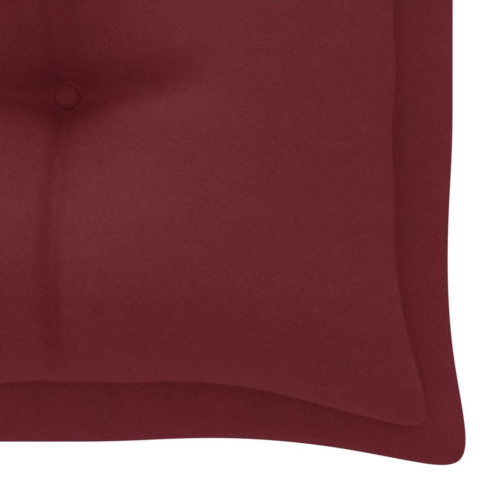 Garden Bench Cushion Set of 2 Wine Red. Picture 5