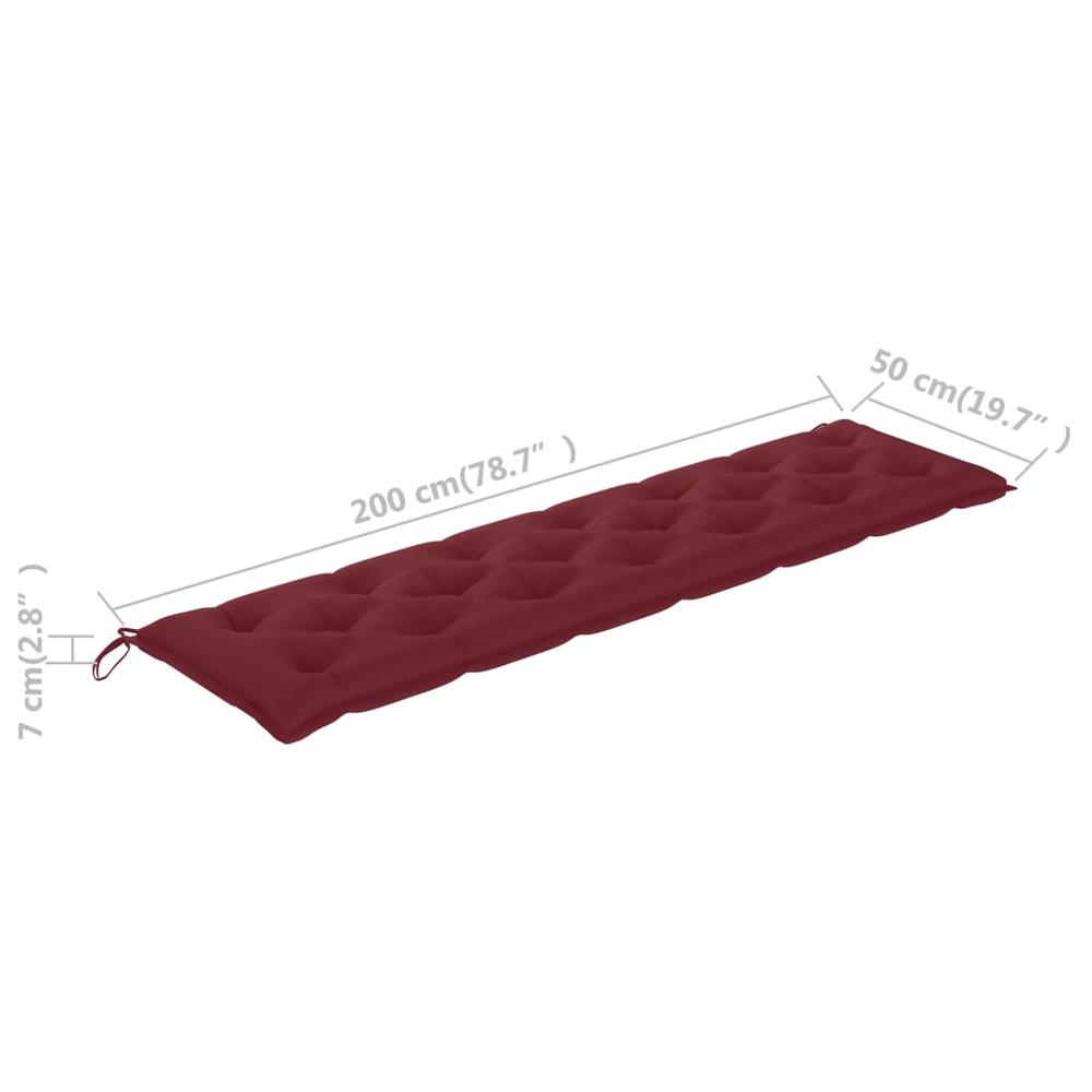 Garden Bench Cushion Set of 2 Wine Red. Picture 6